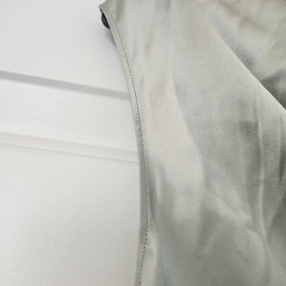 Silver Draped Cap Sleeve Blouse - Picture 3 of 5